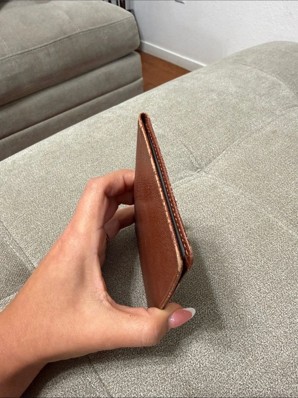 Louis Vuitton Brown Textured Leather Card